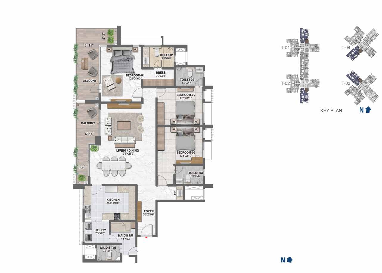 Prestige Ocean Pearl floor plan 7